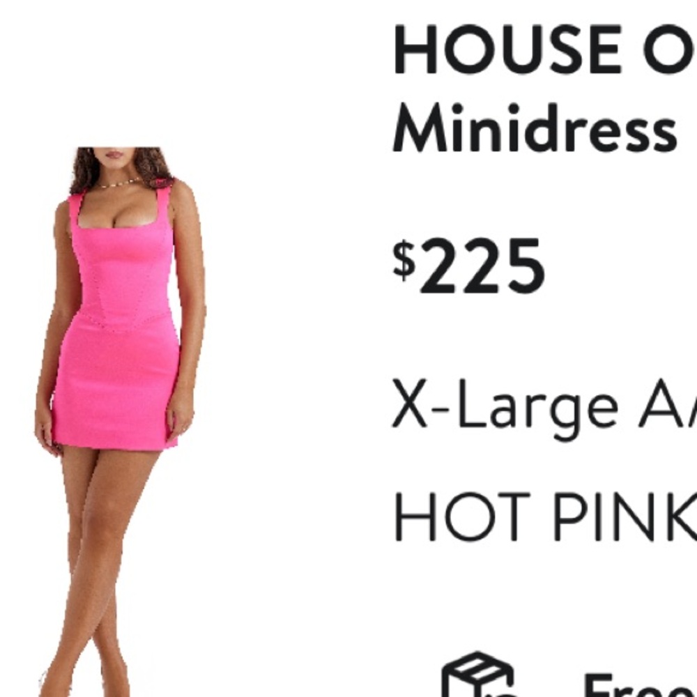 House of CB Pink Bodycon Mini Dress Sweetheart Neckline
